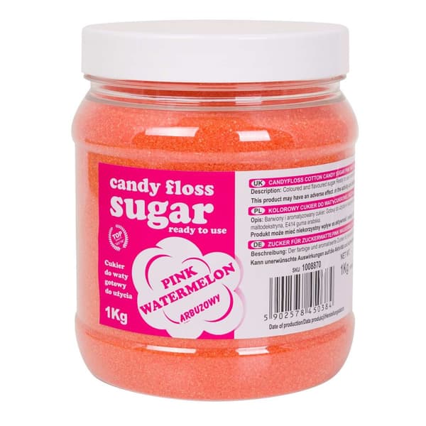 Färgat sockervadd rosa socker med vattenmelonsmak 1kg