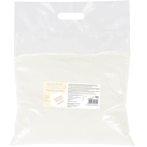 Socker till sockervaddsmaskinen, granulering 0,8-1,2 mm, naturlig smak, VIT 5 kg