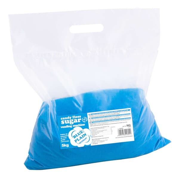 Sokeri hattarakoneeseen, rakeistus 0,8-1,2 mm, luonnollinen maku SININEN 5 kg
