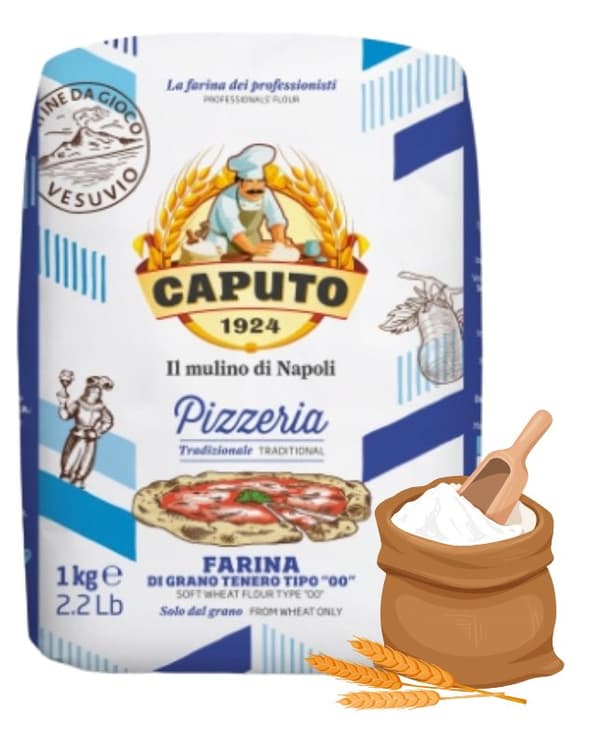 Vetemjölspizzeria typ 00 - Italienskt pizzamjöl 1 kg Caputo