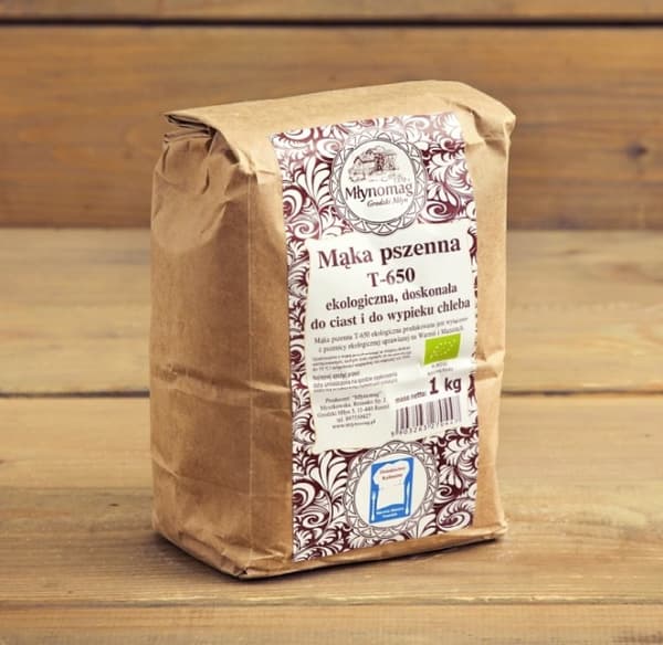 Hvedemel T-650 økologisk 1000g / Młynomag / Polske kornsorter