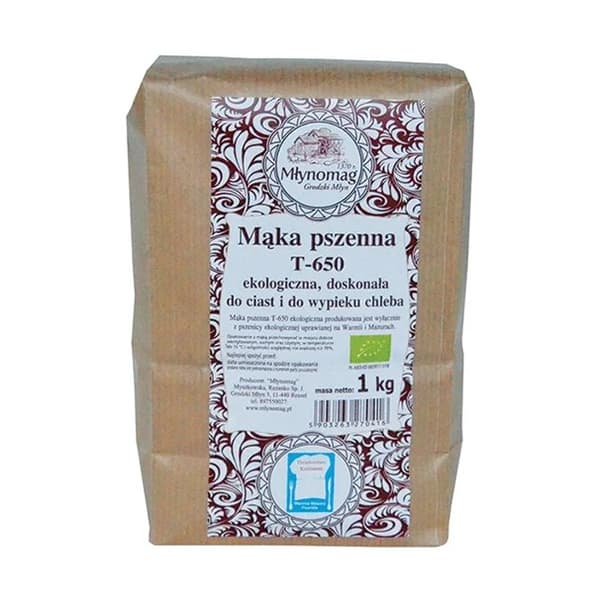 Hvedemel T-650 økologisk 1000g / Młynomag / Polske kornsorter