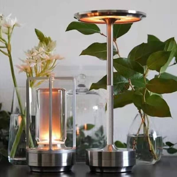 Sladdlös bordslampa Dimbar vattentät metall USB uppladdningsbara bordslampor (guld)