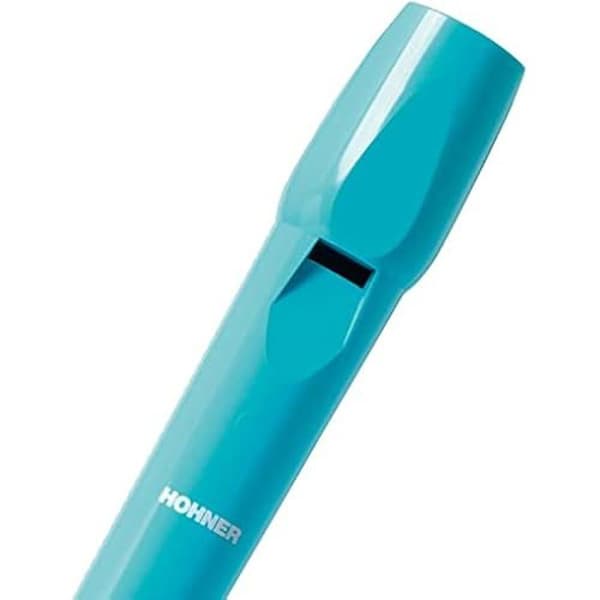 Flöjt - HOHNER - 9508 - Ljusblå färg - Grön och genomskinlig fodral - Tyskt fingeringsystem