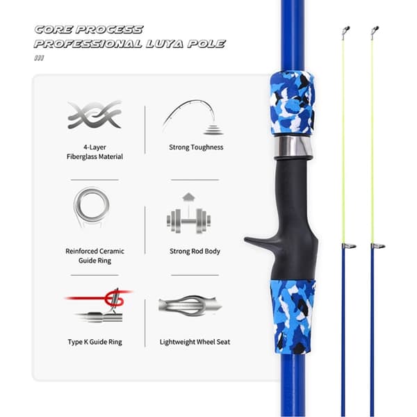 LEO 165 cm uttrekkbar glassfiber fiskestang Spinnende fiskestang