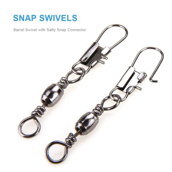 100 st/låda Fiske kullager Swivels Snap Connector Fisketillbehör