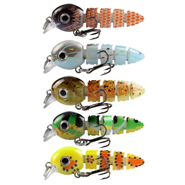 5 st Fiskedrag bete naturtrogen Crankbait med förvaringslåda