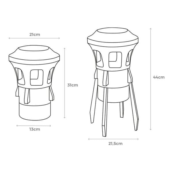 Anti-insektlampe EDM 06510 Sort 7 W 21,5 x 44 cm