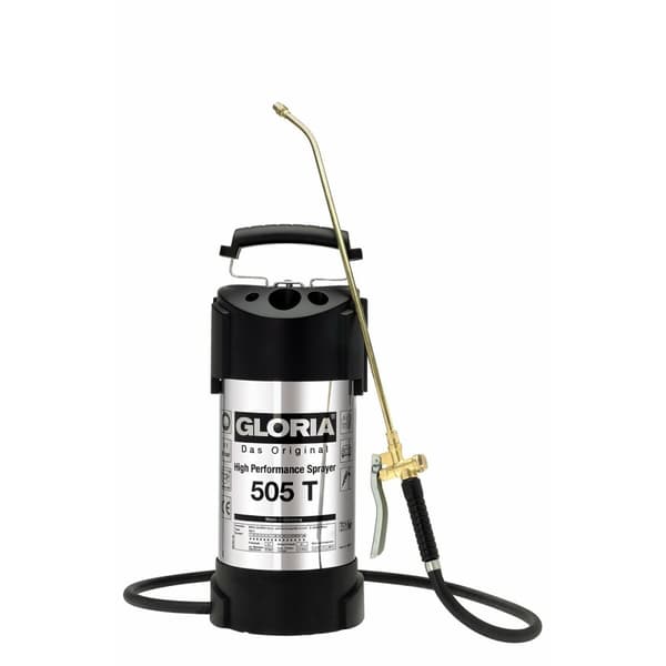 Puutarhan painepursotin Gloria 505t Ruostumaton teräs Messinki 6 BAR 5 L