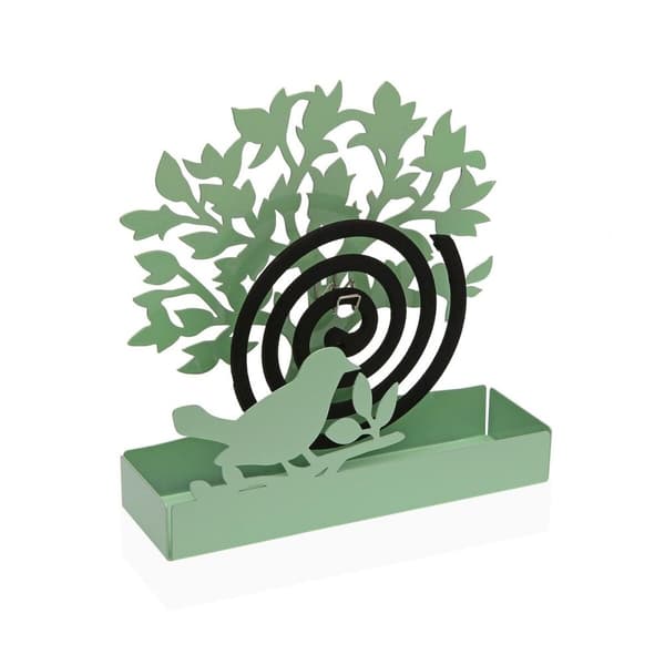 Holder til myggespiraler Versa Grøn Metal 5 x 17 x 17 cm Træ