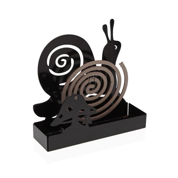 Holder til myggespiraler Versa Sort Metal 5 x 17 x 17 cm Snegl