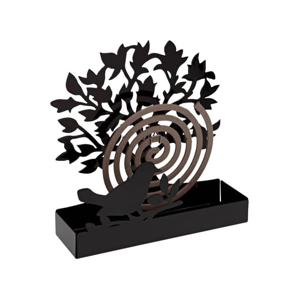 Holder til myggespiraler Versa Sort Metal 5 x 17 x 17 cm Træ