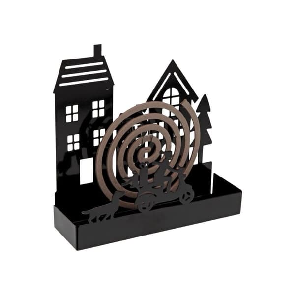 Holder til myggespiraler Versa Sort Metal 5 x 17 x 17 cm Hus