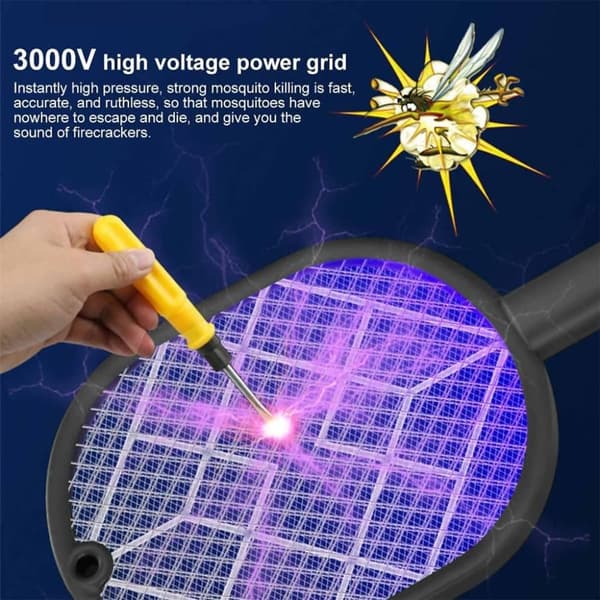 OBOSOE Electric Mosquito Racket, Fly Swatter Racket Ladattava Bug Zapper Racket Mosquito Trap Light Ladattava Mosquito Trap Light