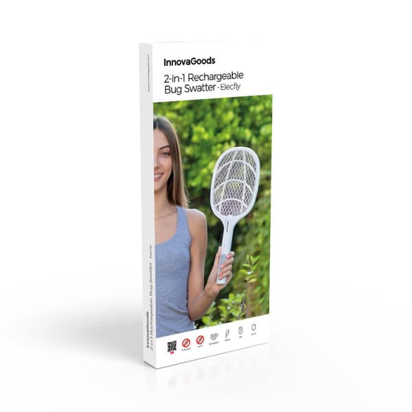 2-i-1 oppladbart insekt drepe racket med UV-lys Elecfly InnovaGoods