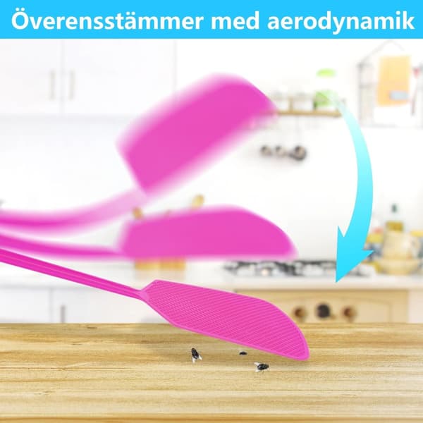 Kärpäslätkä, 5 kpl muovia, pitkävartinen kärpäslätkä, iso hyönteislätkä, toimii sekä sisä- että ulkokäyttöön (50*14cm)