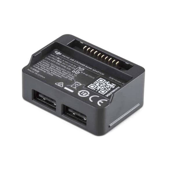 DJI powerbank-sovitin Mavic Air 2 -akulle, jossa on kaksi USB-ulostuloa