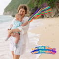 Pikkukuva 6 / 7: OBOSOE 4 kappaletta Rainbow Hand Ribbon Kite kelloilla Tuuli Sauva Tanssiva Ribbon Streamer Pilvi Puu aistilelut Puinen koulutuslelu juhliin