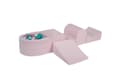 Miniatyrbillede 1 af 11: MeowBaby® Foam legeplads til børn med boldbassin 240 x 45 cm/100 bolde Lyserød: Mint/Lyserød/Turkis/Hvid perle