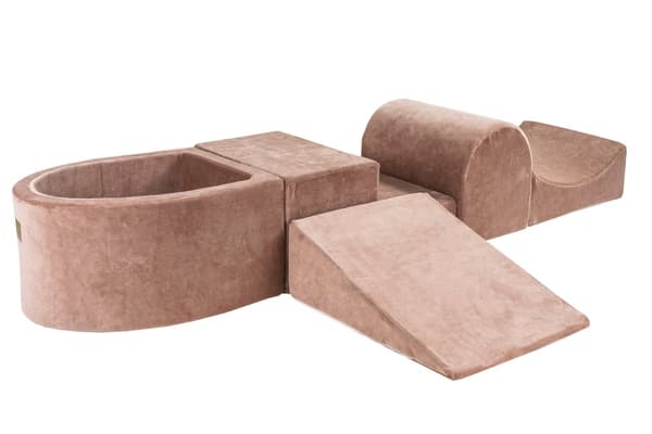 MeowBaby® Skumlekplats för barn med bollhav 240 x 45 cm/Inga bollar Beige