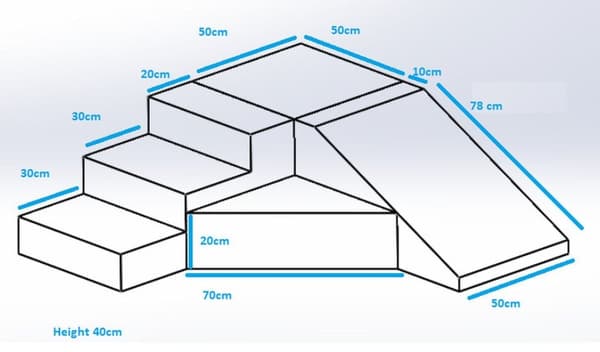 Skumglas (EPS + PE) - 40 cm høj - hvidgrå