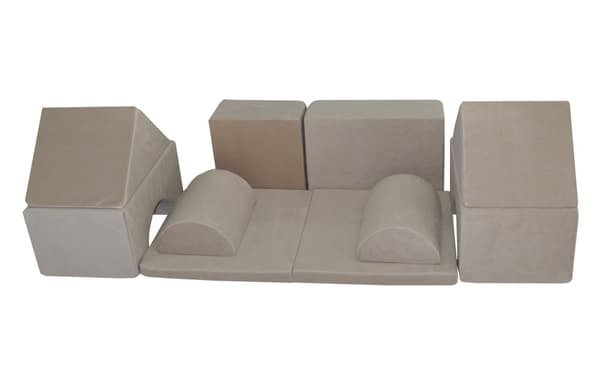Skumblock - mjuk lek - ITAKA - 9 delar - beige