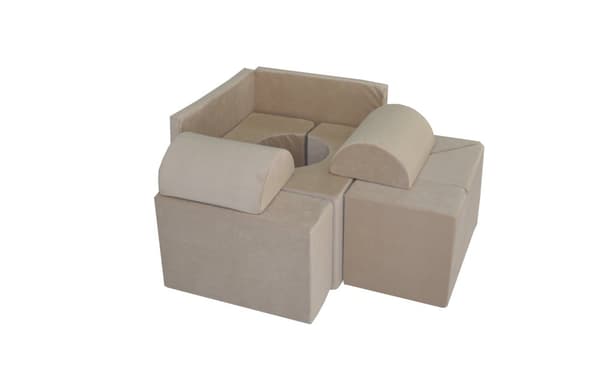 Skumblock - mjuk lek - ITAKA - 9 delar - beige