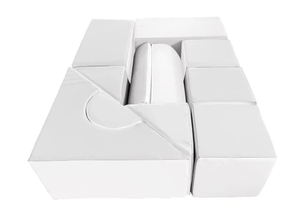 Vikingchoice Stora Skumblock Set - 11 Vita Bitar för Kreativ Lek & Gymnastik