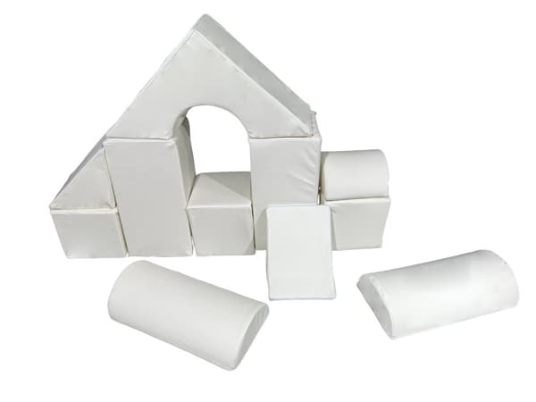 Vikingchoice Stora Skumblock Set - 11 Vita Bitar för Kreativ Lek & Gymnastik