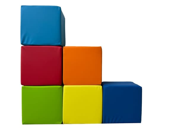 Professionelt Soft Play Skumblokke Sæt - 6 Farverige, Holdbare, Sikre for Dagpleje