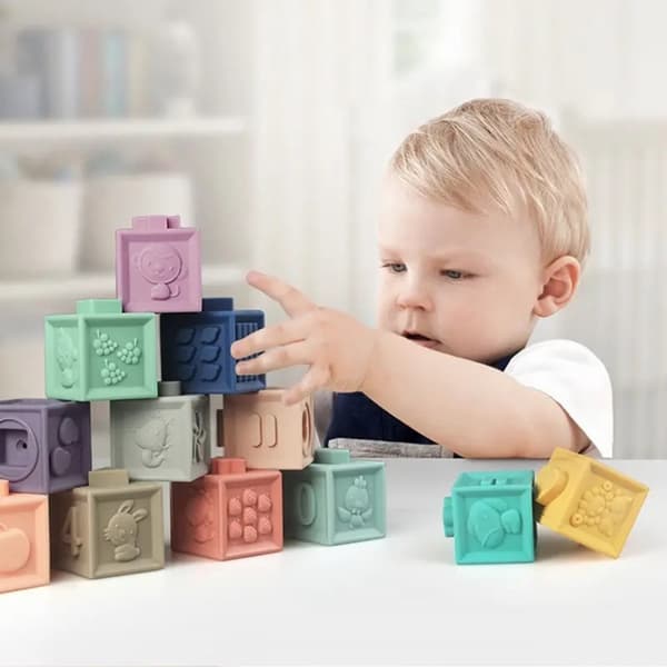 WOOPIE BABY Sensorisk Blok Tryk Puslespil Lyd Lær Tælle 23 stk