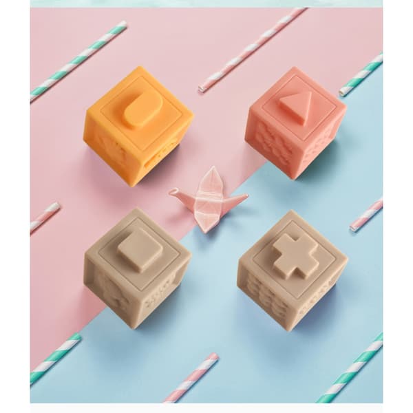 WOOPIE BABY Sensory Block Squeeze Puslespil Lyd Lær Tælle 12 stk.