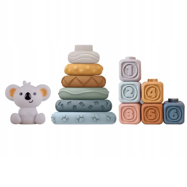 WOOPIE BABY bløde gummi sensoriske klodser 3 i 1 bamse sæt
