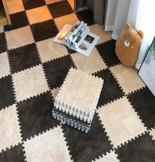 Pussel för golvet PLYSCHSUMMATTA SAMMET BARN 30cm GRÅ