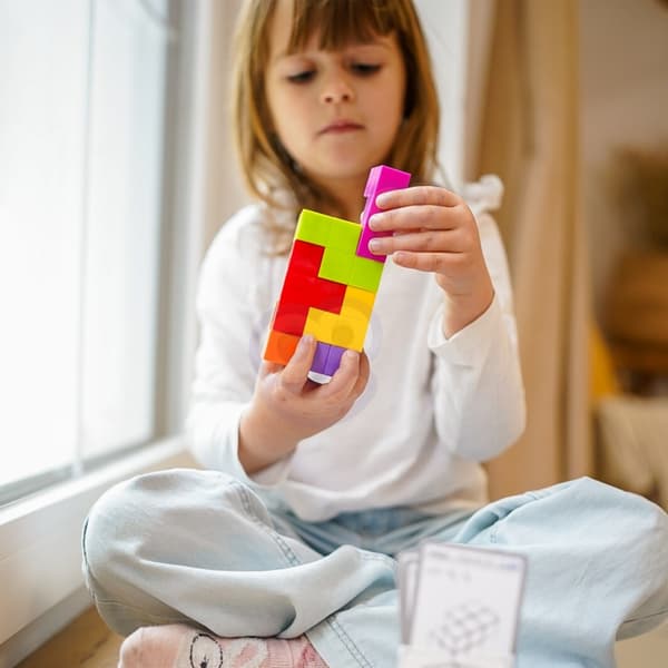 WOOPIE Tetris-terning puslespil med kortsæt