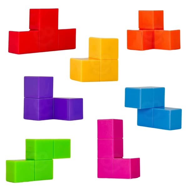 WOOPIE Tetris-terning puslespil med kortsæt