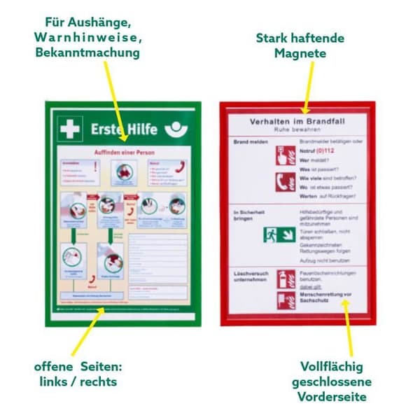 Vitrine - anslagstavla Krog Informationstavla - magnetisk, DIN A3 porträtt, 10 stycken Transparent