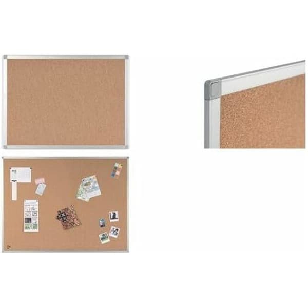 Korktavla - BI-OFFICE - Ayda - Aluminiummed - 900 x 600 mm - Anpassningsbar