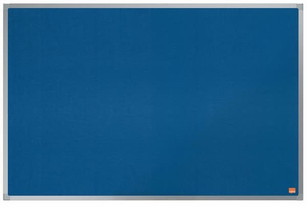 Nobo - 1915203 - Anslagstavla i filt, 900 x 600 mm, Aluminiumram, Hörnväggmontering, Bensin, Blå,