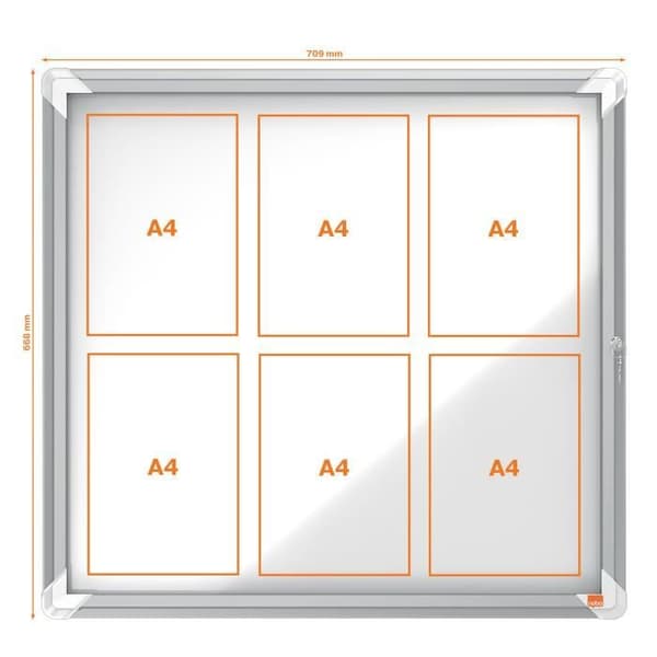 Nobo, Premium Plus Vitrin, Utomhus, Magnetisk Botten, 6x A4