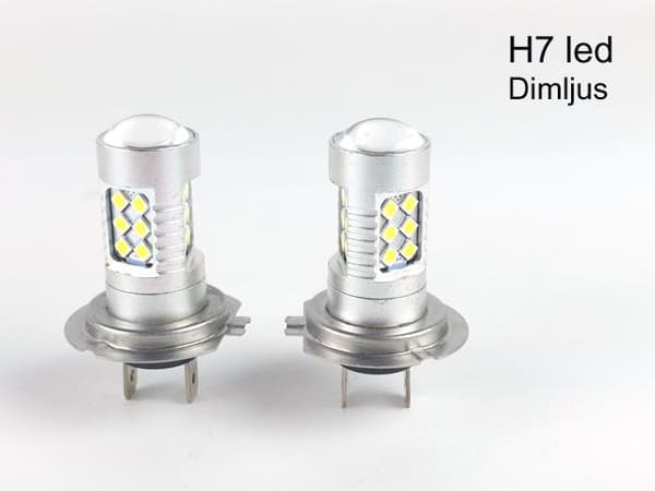 H7 dimljus 6000K 1000 lumen 12v smd3030 led lampor styling