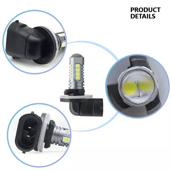 881 H27 Dimljus 500 lumen led 6000K m. 18st 3030smd chip  2-pack