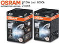 Miniatyrbild 1 av 5: Dimljus Osram p13w Led lampor 6000K 150 lumen PG18.5d-1
