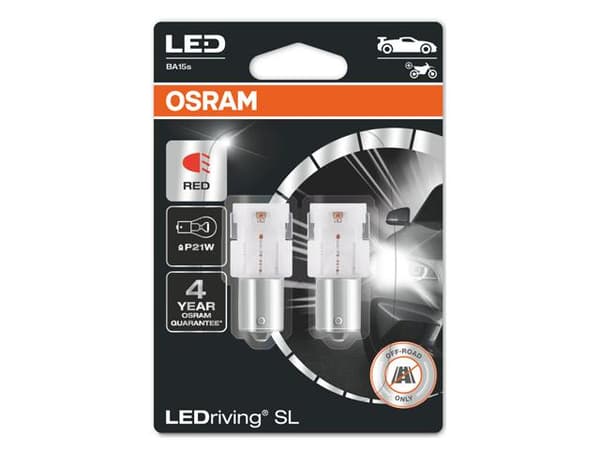 Osram röd p21w ba15s 1156 led lampor 12v