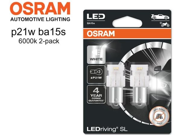 Osram 6000k p21w ba15s 1156 led lampor 12v