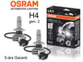 Miniatyrbild 1 av 5: Osram H4 led lampor 6000K 1500 lumen 12v + 24v P43t
