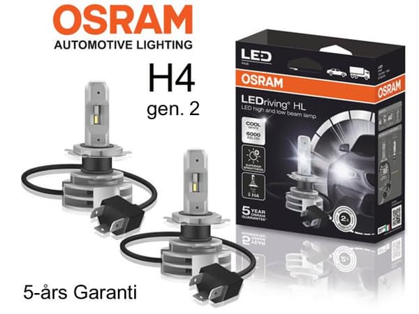Osram H4 led lampor 6000K 1500 lumen 12v + 24v P43t