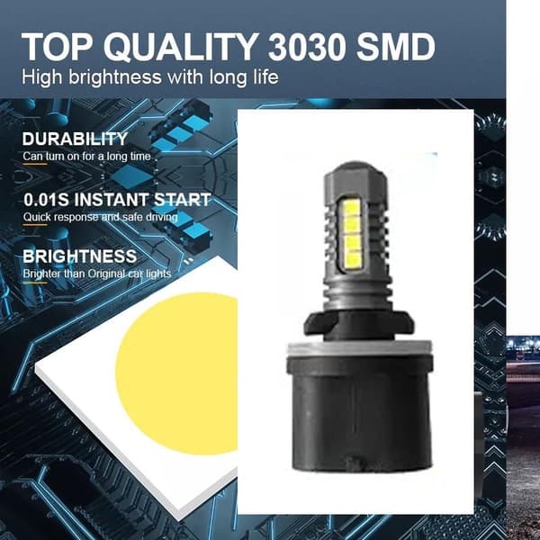 880 H27 Dimljus 500 lumen led 6000K m. 18st 3030smd chip 2-pack