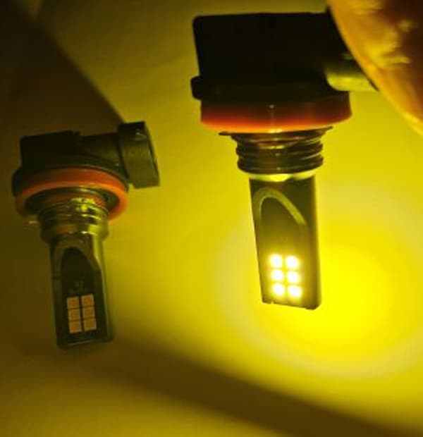 Dimljus HB3 HB4 / 9005 9006 Led lampor Gul 650 lumen 12-16v DC