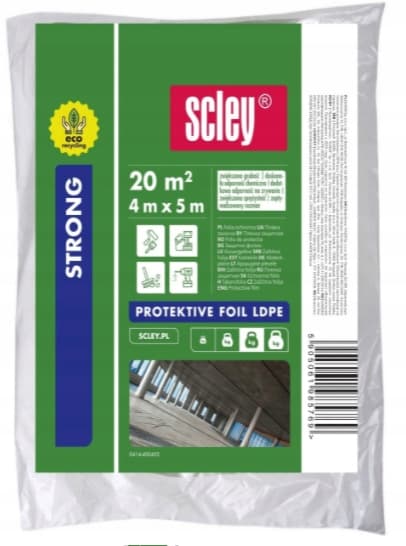 Stærk beskyttende malerfolie LDPE Eco 4m x 5m
